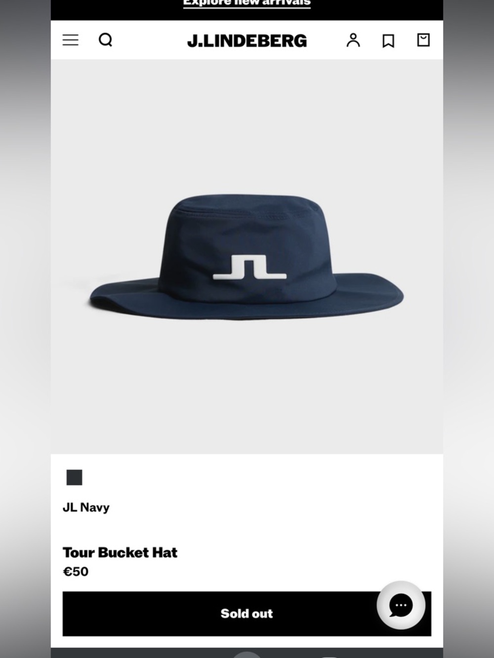 BNIB Men | Tour Bucket Hat | JL Navy | Fits L-XL